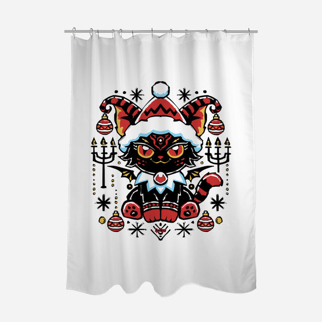 Black Cat Xmas-None-Polyester-Shower Curtain-Andriu