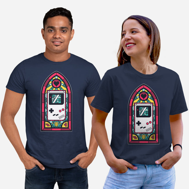 8Bits Stained Glass-Unisex-Basic-Tee-paulagarcia