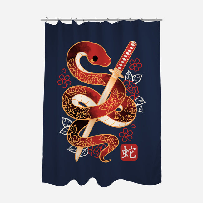 Chinese Cute Year Of The Snake-None-Polyester-Shower Curtain-NemiMakeit