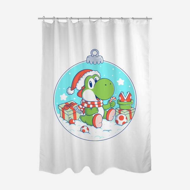 Dino Christmas-None-Polyester-Shower Curtain-Eoli Studio