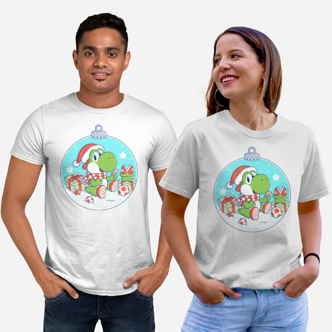 Dino Christmas-Unisex-Basic-Tee-Eoli Studio