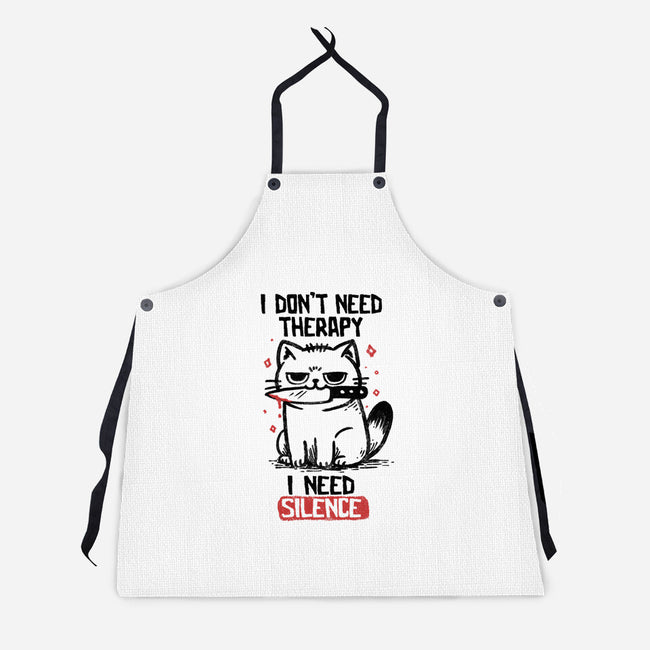 I Don't Need Therapy I Need Silence-Unisex-Kitchen-Apron-koalastudio