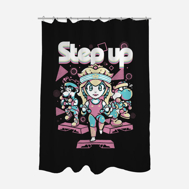 Step Up Peach-None-Polyester-Shower Curtain-Sketchdemao