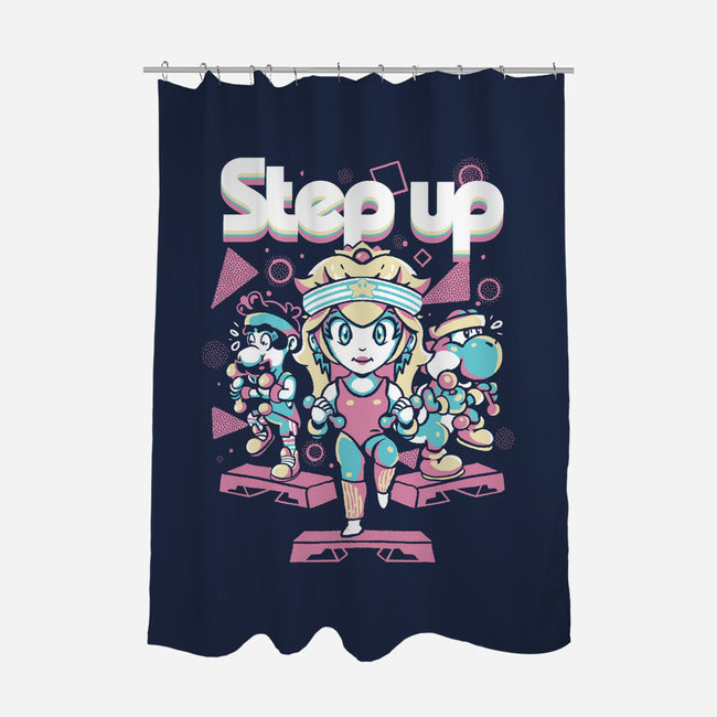 Step Up Peach-None-Polyester-Shower Curtain-Sketchdemao