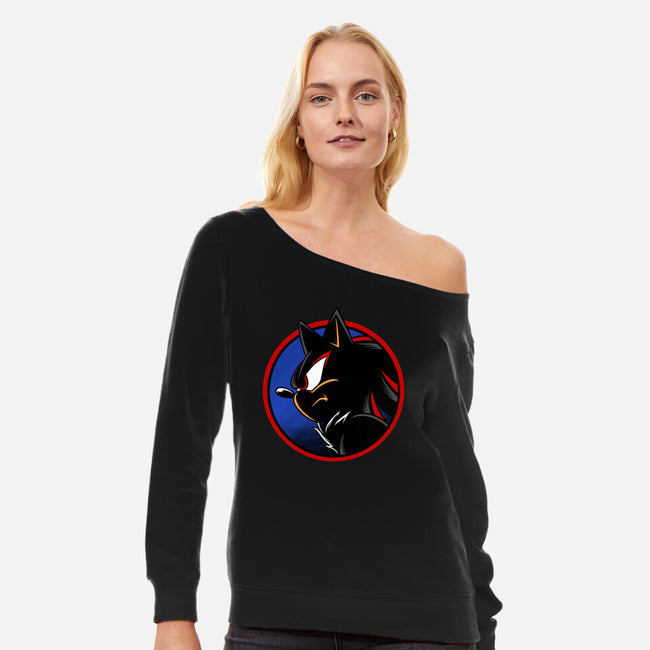 Dark Hedgehog-Womens-Off Shoulder-Sweatshirt-spoilerinc