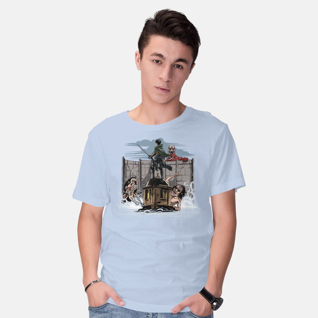 Wanderer Above The Sea Of Titans-Mens-Basic-Tee-zascanauta