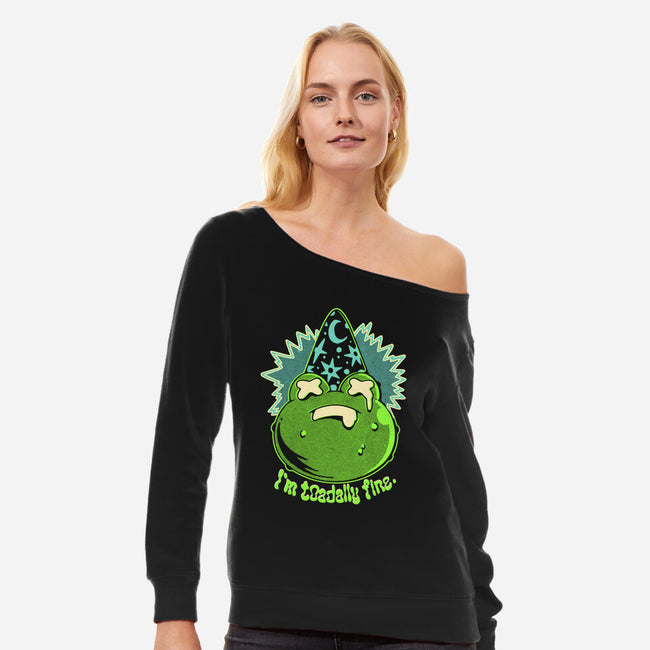 I'm Toadally Fine-Womens-Off Shoulder-Sweatshirt-ilustrata