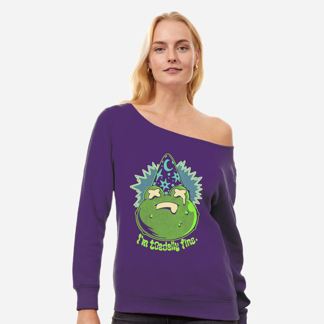 I'm Toadally Fine-Womens-Off Shoulder-Sweatshirt-ilustrata