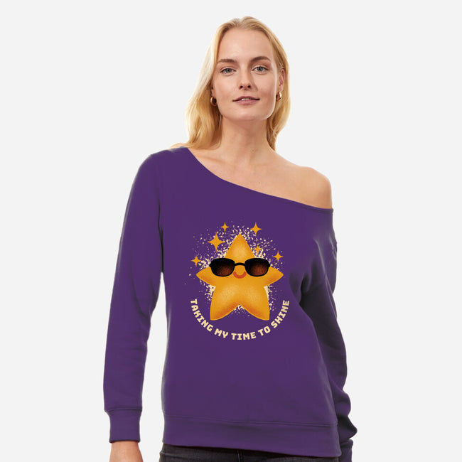 Taking My Time To Shine-Womens-Off Shoulder-Sweatshirt-FunkVampire