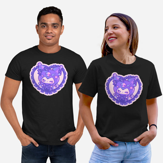 Love Kuromi-Unisex-Basic-Tee-Panchi Art