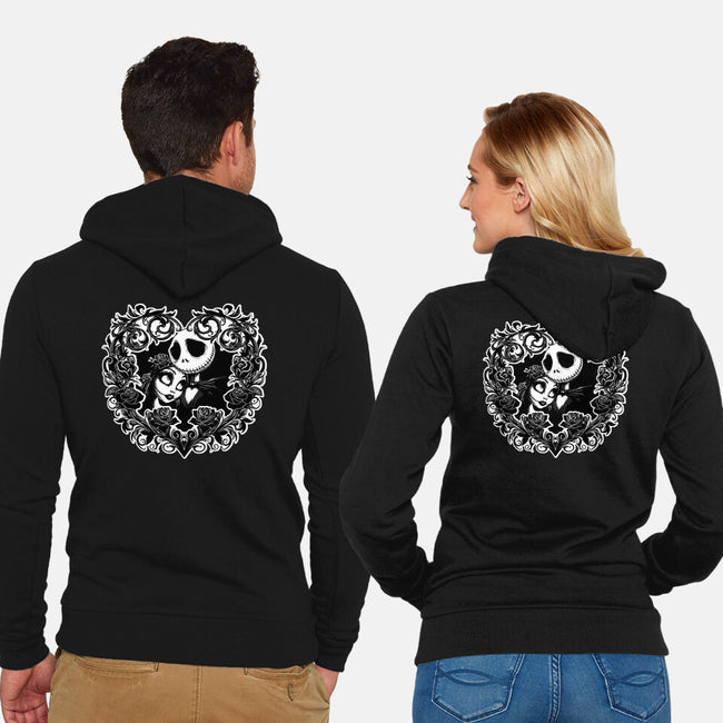 Jack And Sally Love Birds-Unisex-Zip-Up-Sweatshirt-Superblitz