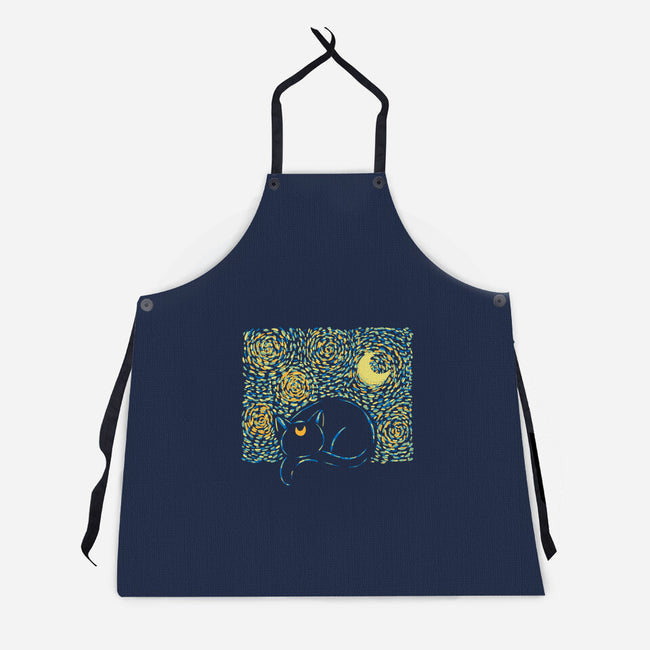 Starry Cat Art-Unisex-Kitchen-Apron-yumie