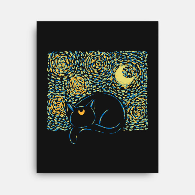 Starry Cat Art-None-Stretched-Canvas-yumie