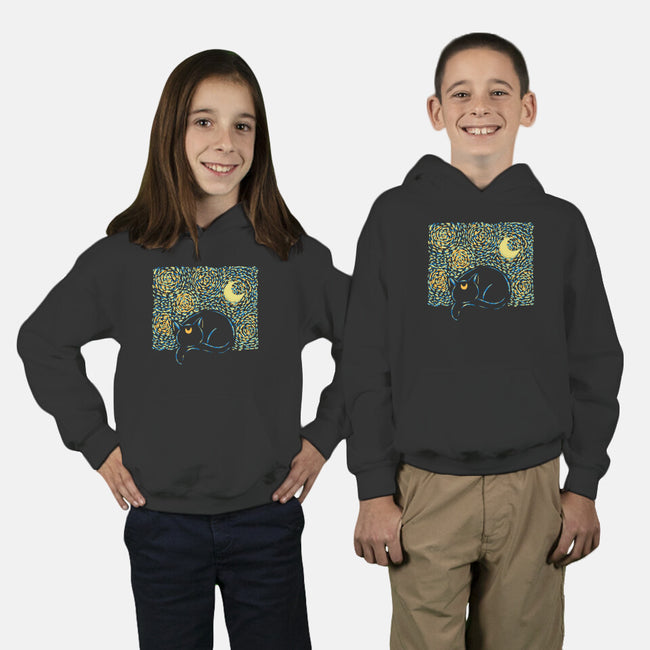 Starry Cat Art-Youth-Pullover-Sweatshirt-yumie