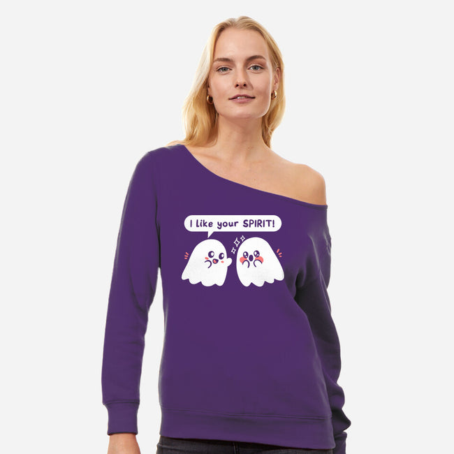 Ghost Likes Your Spirit-Womens-Off Shoulder-Sweatshirt-TechraNova