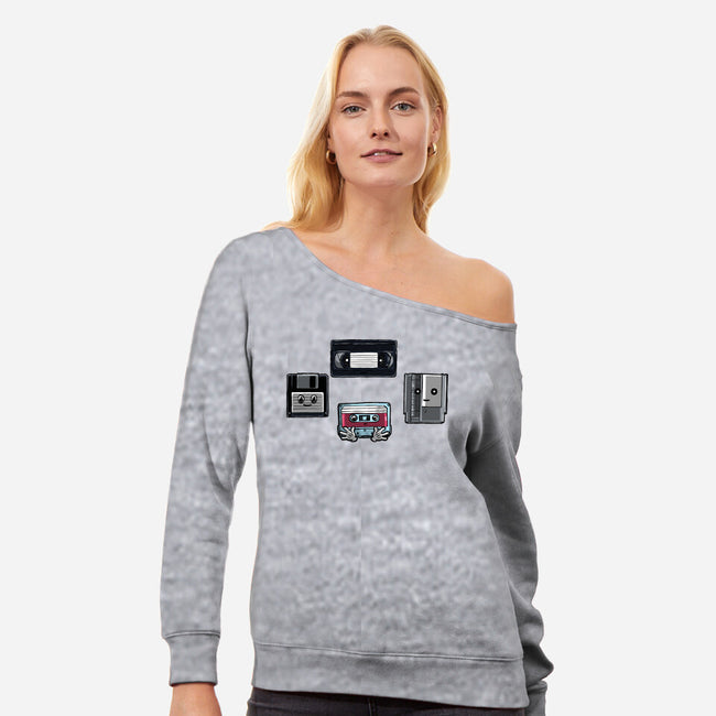 Nostalgic Rhapsody-Womens-Off Shoulder-Sweatshirt-zascanauta