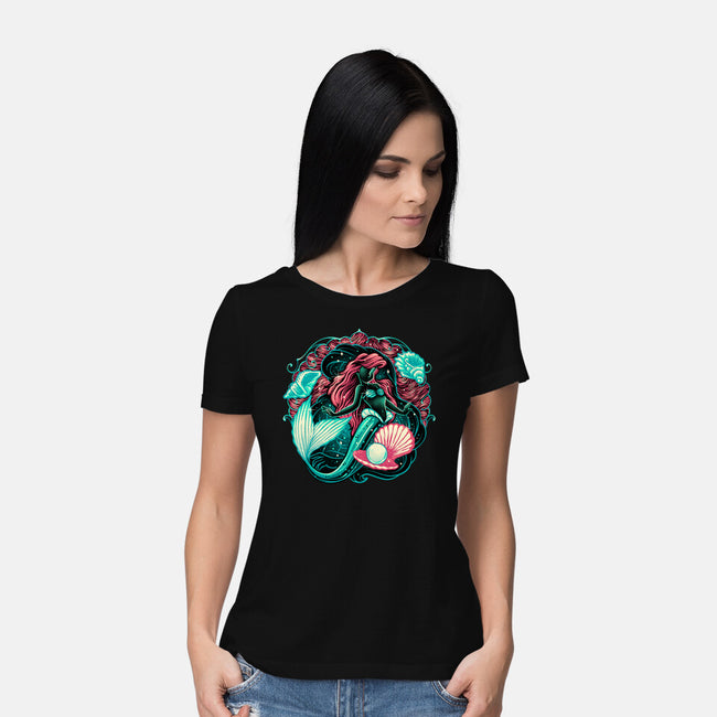 Under The Seas Of Stars-Womens-Basic-Tee-glitchygorilla