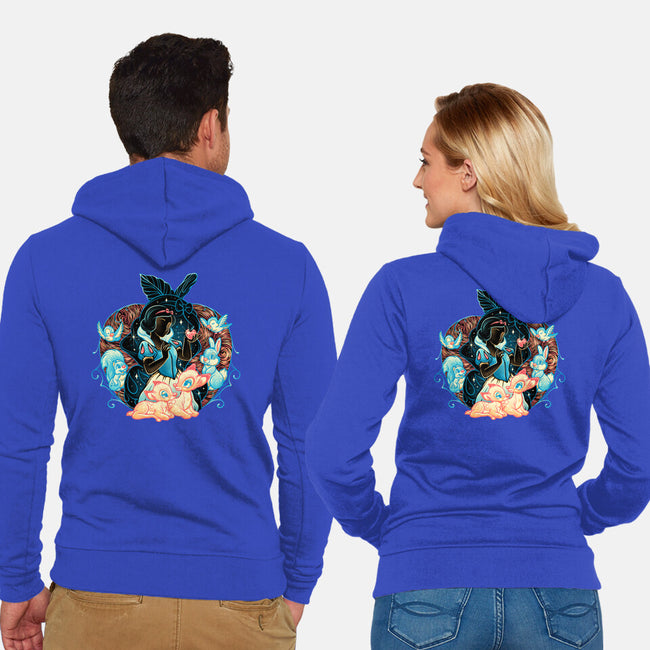 The Fairest In The Night Sky-Unisex-Zip-Up-Sweatshirt-glitchygorilla