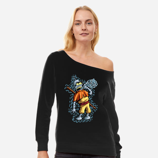 Last Air-bender-Womens-Off Shoulder-Sweatshirt-nickzzarto