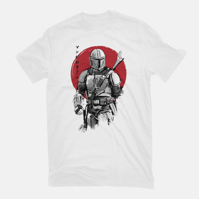 Mandalorian Bounty Hunter Sumi-e-Mens-Basic-Tee-DrMonekers