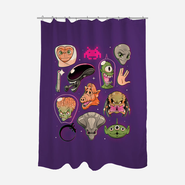 We Love Aliens-None-Polyester-Shower Curtain-Bruno Mota