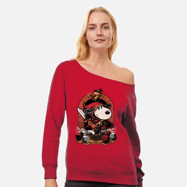 Beagle RPG Adventure-Womens-Off Shoulder-Sweatshirt-Studio Mootant