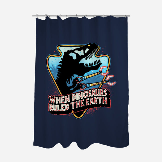 When Dinosaurs Ruled The Earth-None-Polyester-Shower Curtain-glitchygorilla