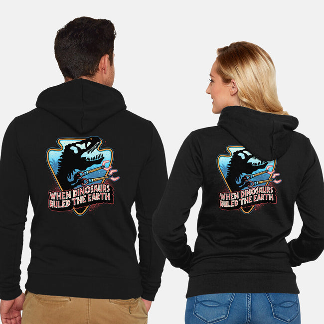 When Dinosaurs Ruled The Earth-Unisex-Zip-Up-Sweatshirt-glitchygorilla