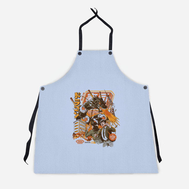 Sushi Dragon Attack-Unisex-Kitchen-Apron-ilustrata