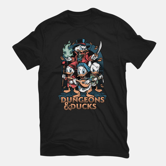 Dungeons And Ducks Cartoon-Mens-Basic-Tee-Studio Mootant