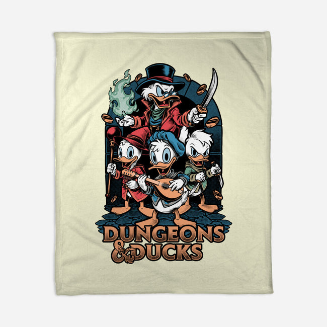 Dungeons And Ducks Cartoon-None-Fleece-Blanket-Studio Mootant