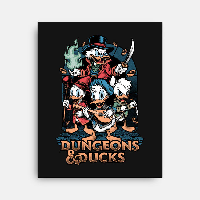 Dungeons And Ducks Cartoon-None-Stretched-Canvas-Studio Mootant