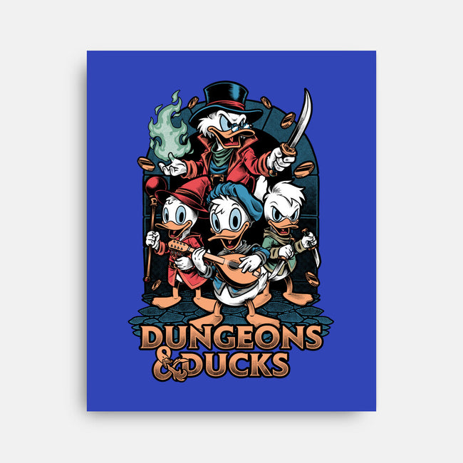 Dungeons And Ducks Cartoon-None-Stretched-Canvas-Studio Mootant