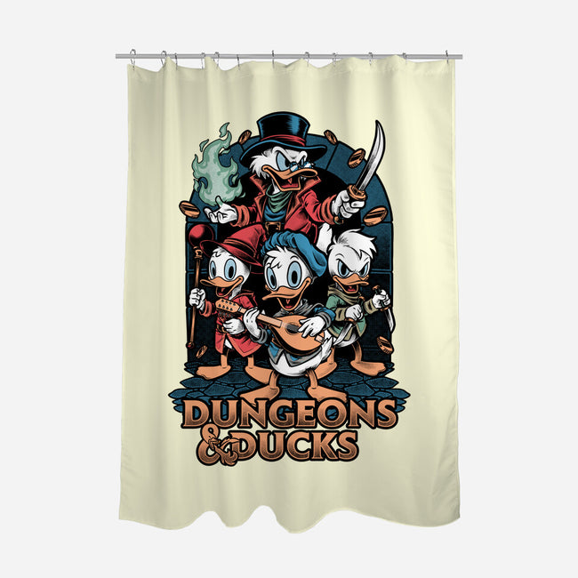 Dungeons And Ducks Cartoon-None-Polyester-Shower Curtain-Studio Mootant