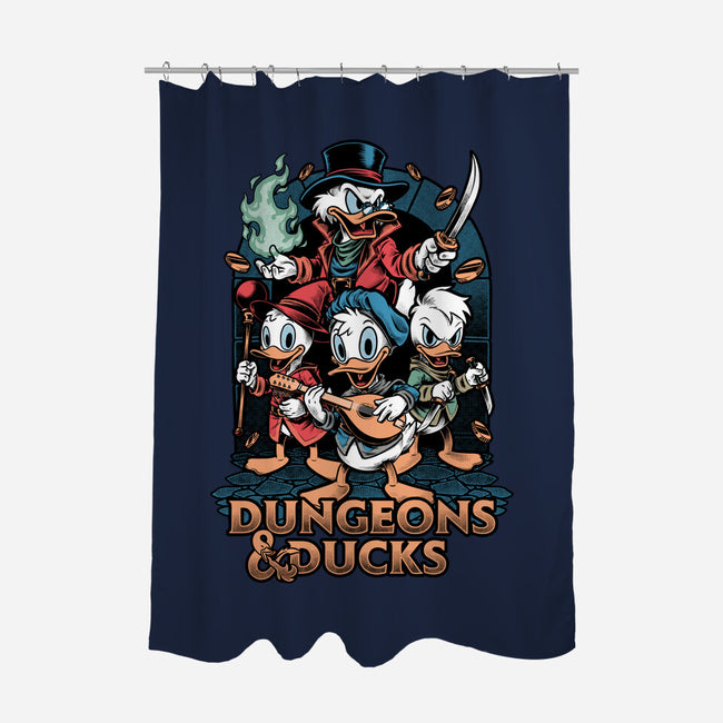 Dungeons And Ducks Cartoon-None-Polyester-Shower Curtain-Studio Mootant