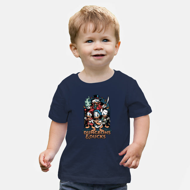 Dungeons And Ducks Cartoon-Baby-Basic-Tee-Studio Mootant