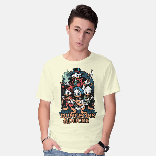 Dungeons And Ducks Cartoon-Mens-Basic-Tee-Studio Mootant