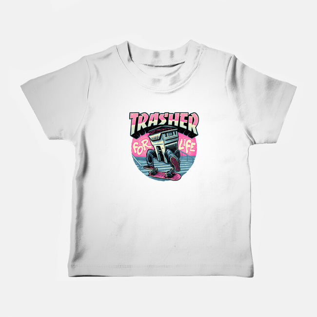 Trasher For Life-Baby-Basic-Tee-momma_gorilla