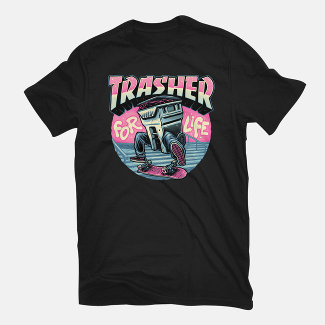 Trasher For Life-Womens-Basic-Tee-momma_gorilla