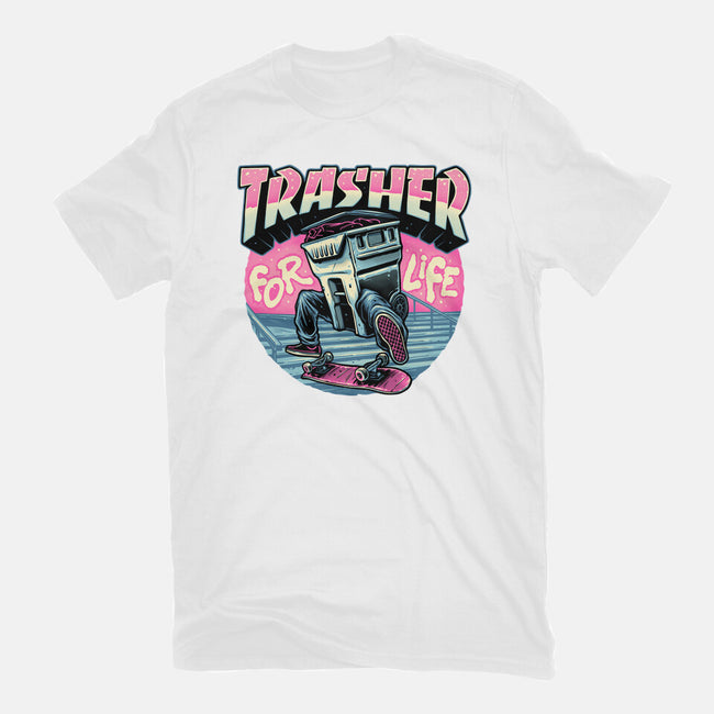 Trasher For Life-Unisex-Basic-Tee-momma_gorilla