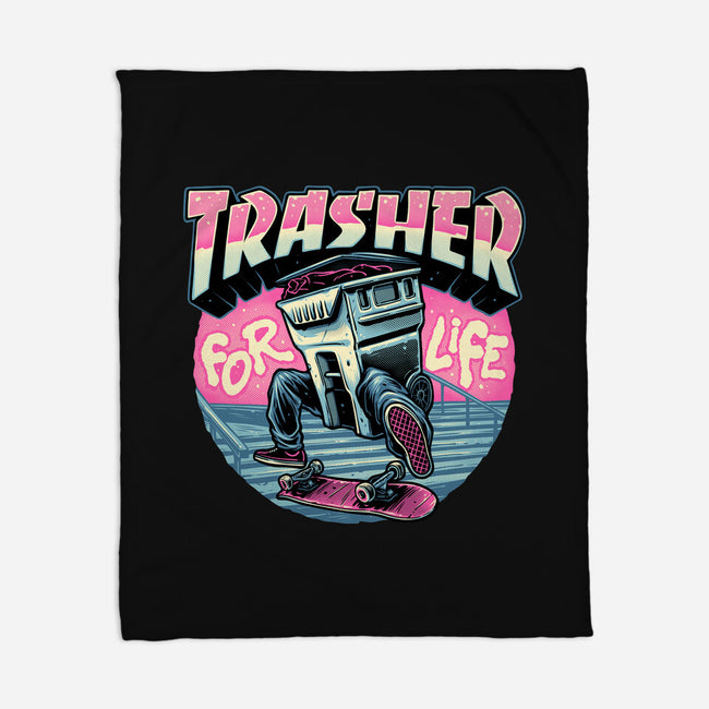 Trasher For Life-None-Fleece-Blanket-momma_gorilla