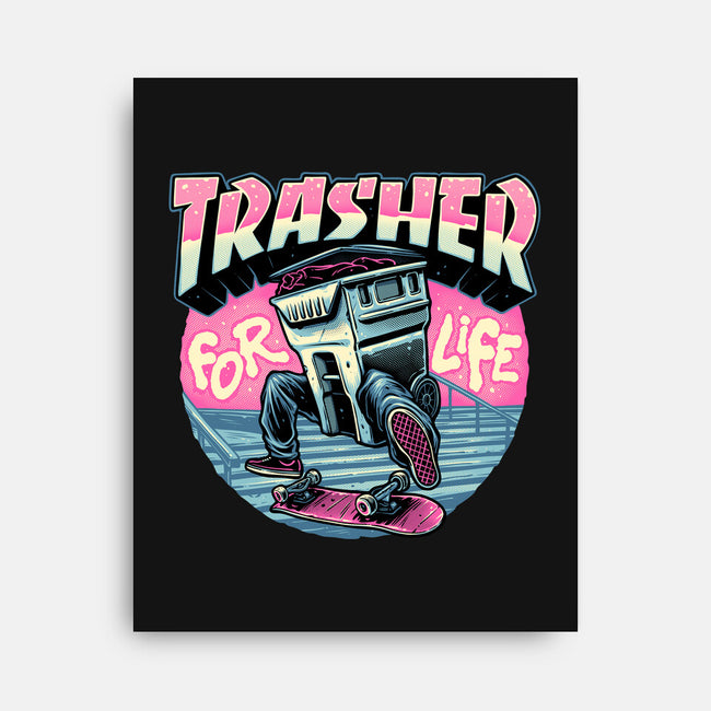 Trasher For Life-None-Stretched-Canvas-momma_gorilla