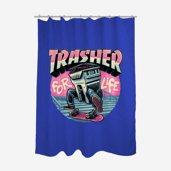 Trasher For Life-None-Polyester-Shower Curtain-momma_gorilla