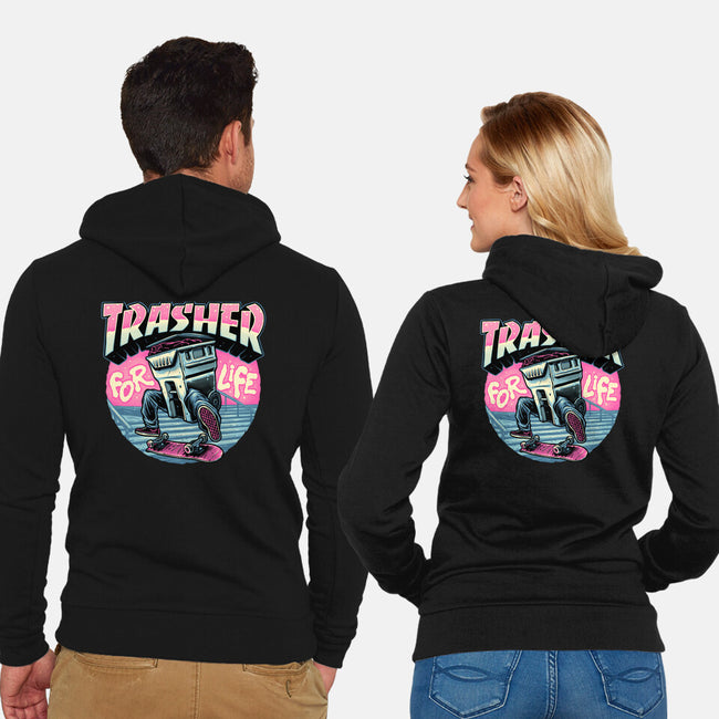 Trasher For Life-Unisex-Zip-Up-Sweatshirt-momma_gorilla