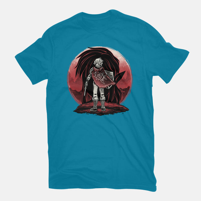 Hero And The Red Sunset-Womens-Basic-Tee-momma_gorilla