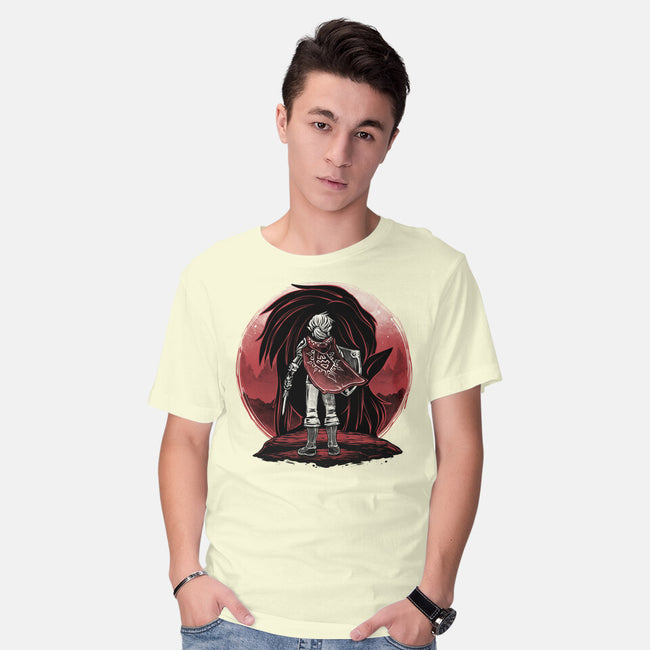 Hero And The Red Sunset-Mens-Basic-Tee-momma_gorilla