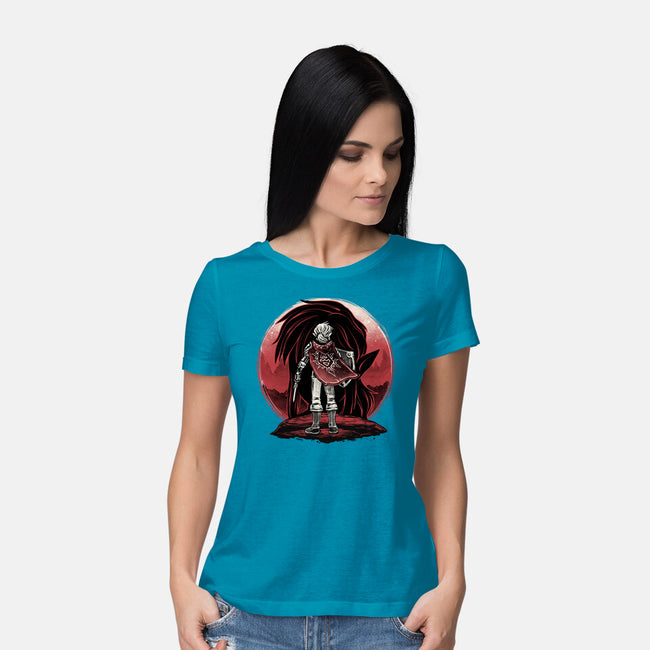 Hero And The Red Sunset-Womens-Basic-Tee-momma_gorilla