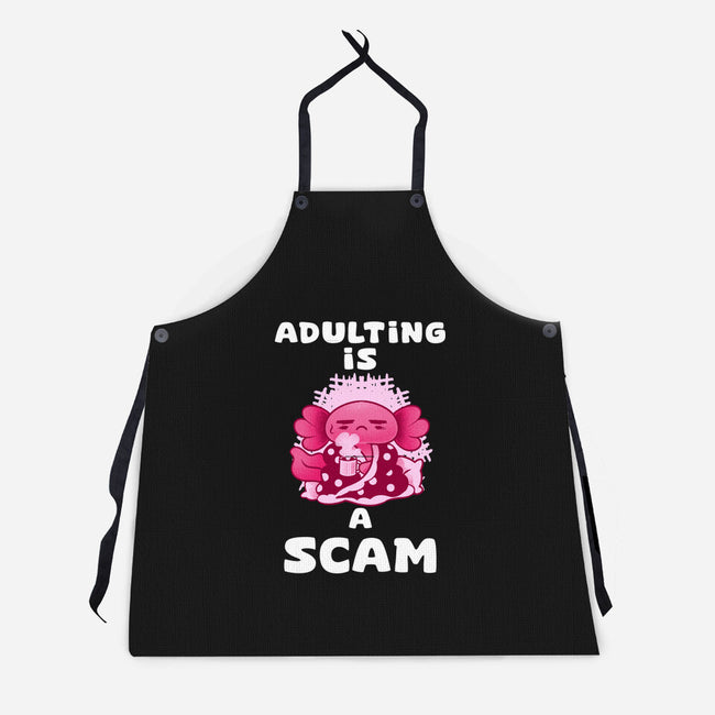 Adulting Is A Scam-Unisex-Kitchen-Apron-FunkVampire