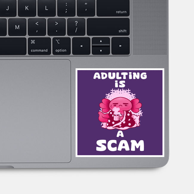 Adulting Is A Scam-None-Glossy-Sticker-FunkVampire