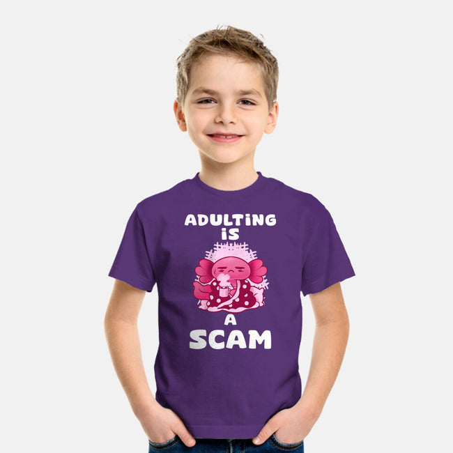 Adulting Is A Scam-Youth-Basic-Tee-FunkVampire